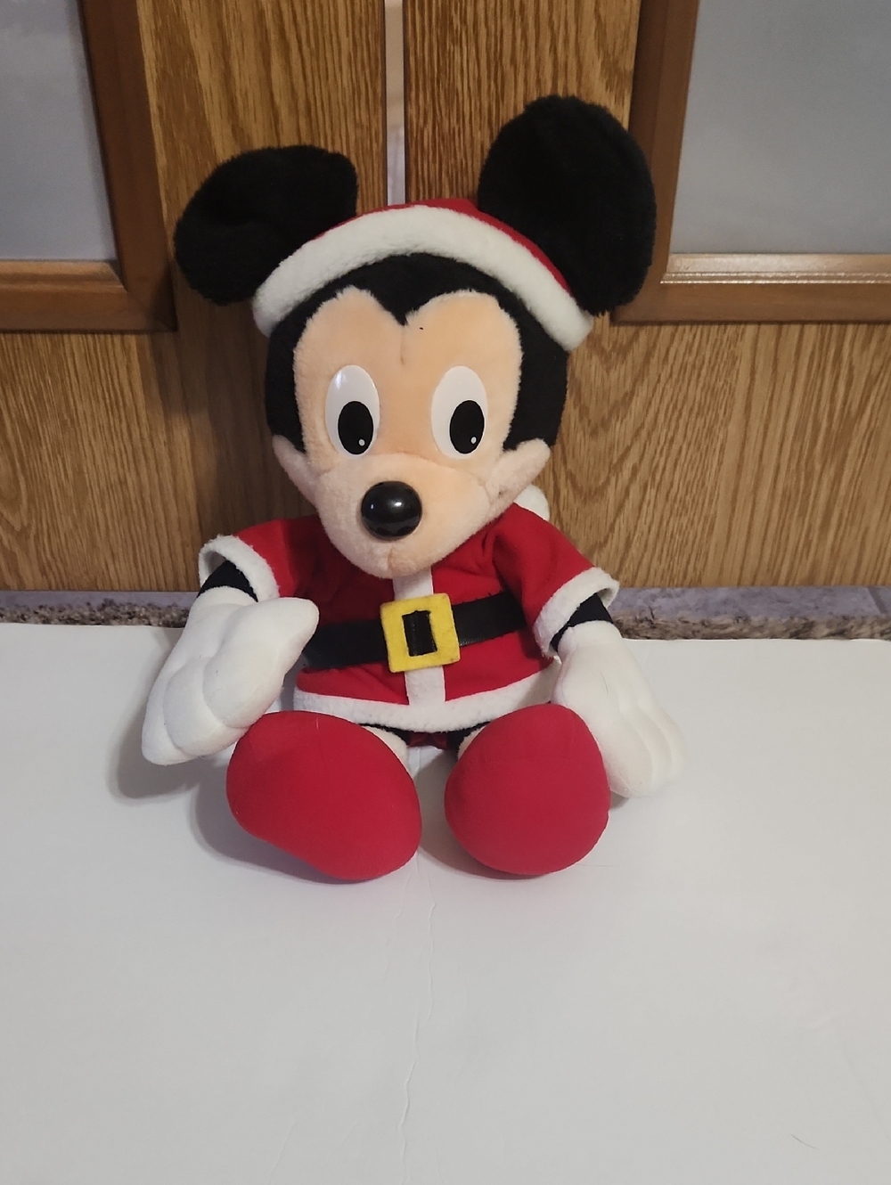 Mickey Mouse Playskool Vintage 1988 Christmas Santa Stuffed Plush